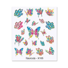 Load image into Gallery viewer, Blue Butterfly 3D Nail Stickers Flowers Leaves Self Adhesive Transfer Sliders Wraps Manicures Foils Decorations Decoration Tattoo Manicure Transfer Nail Decals Flowers Butterfly Designs Nails Supply Manicure Tips Design Nail Decoration