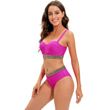 Load image into Gallery viewer, Bikini New 2 Piece Women Swimsuit Women's High Waist Bikini Set Fashion Puff Sleeve Swimwear Set Bathing Suits Solid Color Short Puff Sleeve Summer High Waist Cut Backless Bathing Suit Beachwear