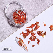 Load image into Gallery viewer, Gold Silver Irregular Aluminum Foil Paper Nail Art Sticker 3D Glitter Manicure UV Gel Polish Nail Decoration Tools Decoration Stickers Decoration New Gold Nail Transfer Foils for Nail Arts Nails Supply Holographic Effect Nail Art Foil Stickers