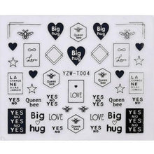 Load image into Gallery viewer, Nail Stickers for Manicure Nail Sticker Sliders For Nails Decal Self-adhesive Nails Figures Transfer Black Accessories Sliders Manicure Decoration 3D Nail Supplies Holographic Decals Transfer Sliders Nail Design Manicures Nail Self-Adhesive Sticker