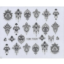 Load image into Gallery viewer, Nail Stickers for Manicure Nail Sticker Sliders For Nails Decal Self-adhesive Nails Figures Transfer Black Accessories Sliders Manicure Decoration 3D Nail Supplies Holographic Decals Transfer Sliders Nail Design Manicures Nail Self-Adhesive Sticker
