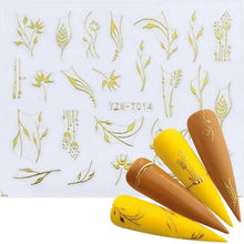 Load image into Gallery viewer, Nail Stickers for Manicure Nail Sticker Sliders For Nails Decal Self-adhesive Nails Figures Transfer Black Accessories Sliders Manicure Decoration 3D Nail Supplies Holographic Decals Transfer Sliders Nail Design Manicures Nail Self-Adhesive Sticker