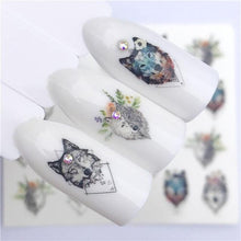 Load image into Gallery viewer, Sliders For Nails Winter Nail Stickers Elk Wolf Animal Sticker Figure Art Transfer Flowers Butterflies Watermark Water Slider Art Nail Stickers Sexy Girl Designs Comics Water Transfer Decals Manicure Lips Nail Art Decorations Slider Nail Art Stickers