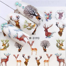 Load image into Gallery viewer, Sliders For Nails Winter Nail Stickers Elk Wolf Animal Sticker Figure Art Transfer Flowers Butterflies Watermark Water Slider Art Nail Stickers Sexy Girl Designs Comics Water Transfer Decals Manicure Lips Nail Art Decorations Slider Nail Art Stickers