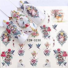 Load image into Gallery viewer, Sliders For Nails Winter Nail Stickers Elk Wolf Animal Sticker Figure Art Transfer Flowers Butterflies Watermark Water Slider Art Nail Stickers Sexy Girl Designs Comics Water Transfer Decals Manicure Lips Nail Art Decorations Slider Nail Art Stickers