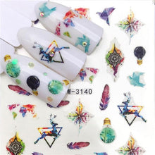 Load image into Gallery viewer, Sliders For Nails Winter Nail Stickers Elk Wolf Animal Sticker Figure Art Transfer Flowers Butterflies Watermark Water Slider Art Nail Stickers Sexy Girl Designs Comics Water Transfer Decals Manicure Lips Nail Art Decorations Slider Nail Art Stickers
