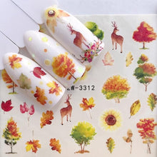 Load image into Gallery viewer, Sliders For Nails Winter Nail Stickers Elk Wolf Animal Sticker Figure Art Transfer Flowers Butterflies Watermark Water Slider Art Nail Stickers Sexy Girl Designs Comics Water Transfer Decals Manicure Lips Nail Art Decorations Slider Nail Art Stickers