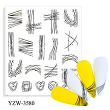 Load image into Gallery viewer, Leaf With Lines Nails Sticker Designer Fruit Nail Art 3D Decals Acrylic Designs Self Adhesive Manicure Slider Stickers Glitter Decals Love Nail Sequins Laser Heart Nail Supplies Sparkle Nail Accessories Star Accessories Heart Nail Art