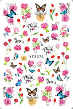 Load image into Gallery viewer, Leaf With Lines Nails Sticker Designer Fruit Nail Art 3D Decals Acrylic Designs Self Adhesive Manicure Slider Stickers Glitter Decals Love Nail Sequins Laser Heart Nail Supplies Sparkle Nail Accessories Star Accessories Heart Nail Art