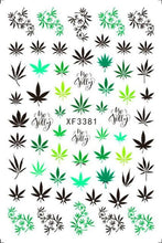 Load image into Gallery viewer, Leaf With Lines Nails Sticker Designer Fruit Nail Art 3D Decals Acrylic Designs Self Adhesive Manicure Slider Stickers Glitter Decals Love Nail Sequins Laser Heart Nail Supplies Sparkle Nail Accessories Star Accessories Heart Nail Art