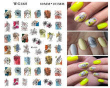 Load image into Gallery viewer, Leaf With Lines Nails Sticker Designer Fruit Nail Art 3D Decals Acrylic Designs Self Adhesive Manicure Slider Stickers Glitter Decals Love Nail Sequins Laser Heart Nail Supplies Sparkle Nail Accessories Star Accessories Heart Nail Art