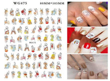 Load image into Gallery viewer, Leaf With Lines Nails Sticker Designer Fruit Nail Art 3D Decals Acrylic Designs Self Adhesive Manicure Slider Stickers Glitter Decals Love Nail Sequins Laser Heart Nail Supplies Sparkle Nail Accessories Star Accessories Heart Nail Art