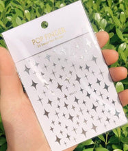 Load image into Gallery viewer, Stripe Line Nail Sticker Decal Thin Lining Line Art Self-Adhesive Peel Off Silver /Gold /White /Black Gold Stickers Accessories Strip Line Nail Decal Self-Adhesive 3D Wave Decal Decoration Metallic Curve Design Decoration for Women Girls
