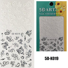 Load image into Gallery viewer, Winter Knit Sweater Cloth Pattern 5D Nails Decal Engraved Embossed Nail Art Adhesive Decals For new year Valentines Gift Palm Leaf Nail Self-Adhesive Decals Nail Stickers Water Transfer Fresh Nail Decals for Nail Art Butterfly Palm