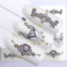 Load image into Gallery viewer, Fox Wolf Animal 3D Embossed Nail Sticker Flower Adhesive Manicure Slider Nail Art Tips Decorations Decals Manicure Design Golden Firework Star Accessories Heart Nail Art Stickers Glitter Decals Love Nail Sequins Laser Heart Nail