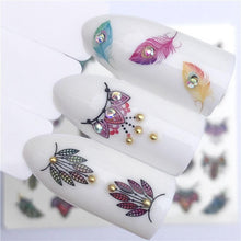 Load image into Gallery viewer, Fox Wolf Animal 3D Embossed Nail Sticker Flower Adhesive Manicure Slider Nail Art Tips Decorations Decals Manicure Design Golden Firework Star Accessories Heart Nail Art Stickers Glitter Decals Love Nail Sequins Laser Heart Nail