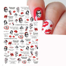 Load image into Gallery viewer, New Super Thin Self-Adhesive Letter 3d Nail Decal Stickers Manicure Nail Art Decoration Accessories Holographic Old English Character Nail Self-Adhesive Sticker English Font Design Manicure Design Water Sliders Decorations Accessories
