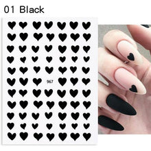 Load image into Gallery viewer, Rose Gold Star 3D Nail Stickers Silver Black White Star Heart Transfer Stickers for Nails DIY Decals Manicures Decoration Tips Nail Art Decals Water Transfer Nail Decals Sticker For Pretty Girl Self-Adhesive Nail Decals Designer Nail Stickers for Acrylic