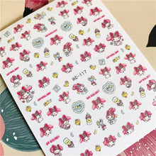 Load image into Gallery viewer, Cute rabbit Cute cat Japanese Justice Girl 3D Back Glue Nail Sticker Nail Decoration Nail Art Nail Ornament Self Adhesive Nail Decals for Nail Art Decoration Including Hearts Stars Letters Bowknot Leaves Flowers Plants Fruits Butterflies for Woman