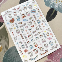 Load image into Gallery viewer, Cute rabbit Cute cat Japanese Justice Girl 3D Back Glue Nail Sticker Nail Decoration Nail Art Nail Ornament Self Adhesive Nail Decals for Nail Art Decoration Including Hearts Stars Letters Bowknot Leaves Flowers Plants Fruits Butterflies for Woman
