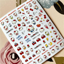 Load image into Gallery viewer, Cute rabbit Cute cat Japanese Justice Girl 3D Back Glue Nail Sticker Nail Decoration Nail Art Nail Ornament Self Adhesive Nail Decals for Nail Art Decoration Including Hearts Stars Letters Bowknot Leaves Flowers Plants Fruits Butterflies for Woman