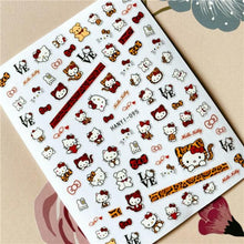 Load image into Gallery viewer, Cute rabbit Cute cat Japanese Justice Girl 3D Back Glue Nail Sticker Nail Decoration Nail Art Nail Ornament Self Adhesive Nail Decals for Nail Art Decoration Including Hearts Stars Letters Bowknot Leaves Flowers Plants Fruits Butterflies for Woman