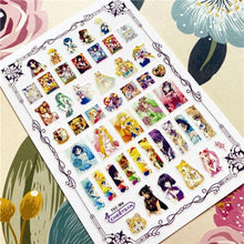 Load image into Gallery viewer, Cute rabbit Cute cat Japanese Justice Girl 3D Back Glue Nail Sticker Nail Decoration Nail Art Nail Ornament Self Adhesive Nail Decals for Nail Art Decoration Including Hearts Stars Letters Bowknot Leaves Flowers Plants Fruits Butterflies for Woman