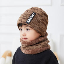 Load image into Gallery viewer, Winter Scarf Hat Set Outdoor Sport Warm Beanies Hat For Men Knitted Hats Bandana Hiking Camping Kid Neck Warmer Cap Neck Gaiter Winter Knitted Beanie Scarf Men Hat Neck Warmer Gaiter Face Cover Winter Beanie Hat Scarf Set Fleece Lined Skull Cap Winter Hat