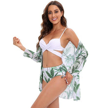 Load image into Gallery viewer, Bikini Women Push Up Swimsuit 3 Piece Bikini Set With Cover Up Women's Fashion 3 Piece Tie Dye Top Bikini Set Swimsuit Cover Up Skirt Swimwear Push Up Bather Swim Wear