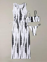Load image into Gallery viewer, 3 Pieces Set High Neck Swimwear Female Swimsuit Cover-Ups For Women Skirts Bikini Halter Triangle Bathing Suit Maxi Dress Bikini Cover Up