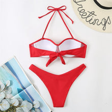 Load image into Gallery viewer, Bikini Push Up Swimwear Bikini Set Pink Swimwear Women Micro Swimsuit Female Bandage Bikini Beach Wear Swimming Two-Piece Swimsuit Summer Swimsuit for Women