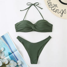 Load image into Gallery viewer, Bikini Push Up Swimwear Bikini Set Pink Swimwear Women Micro Swimsuit Female Bandage Bikini Beach Wear Swimming Two-Piece Swimsuit Summer Swimsuit for Women
