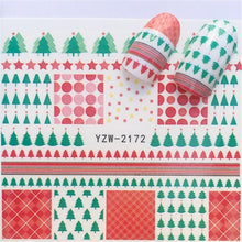 Load image into Gallery viewer, New Christmas Water Decal Nail Art Nail sticker New Year Slider Tattoo Full Cover Santa Claus Snowman Designs Xmas Decals 3D Wave Design Decoration for Women Girls Tape Nail Art Stickers Decal Decoration Nail Art Accessories Decoration Decal