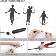 Load image into Gallery viewer, Tangle-Free Rapid Speed Jumping Rope Cable With Ball Bearings Steel Skipping Rope Adjustable Rapid Speed Jumping Ropes Cable Foam Handles Steel Jump Ropes For Gym Fitness Home Exercise