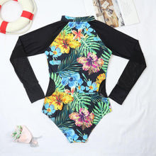Load image into Gallery viewer, Surfing Swimsuit For Women Bikini Long Sleeve Swimwear Tiger Print Push Up Summer Bath Suit Two Piece Surfing Rash Guard Bikini Long Sleeve Swimsuit Set