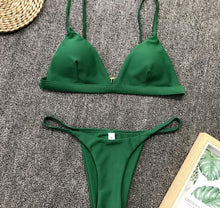 Load image into Gallery viewer, Micro Mini Bikini Swimwear Women Halter Push Up Bikini Set Padded Bra Women's Underwired Triangle Bathing Two Pieces Swimsuit Bikini Set Swimsuit Bandage Swim Suit