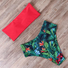 Load image into Gallery viewer, Bandage Bikini Swimwear Women Swimsuit High Waist Bikini Set Bathing Suit Push Up Women's Spaghetti Strap Bandeau Lace Up High Waist 2PCS Bikini Set