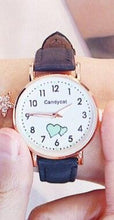 Load image into Gallery viewer, Girl Cute Watch Analog Childrens Quartz Comfortable Watch Girl Elementary School Fashion Girl Analog Watch Unisex Wrist Watches Stainless Steel Dial Leather Strap Watches Quartz Fashion Watch