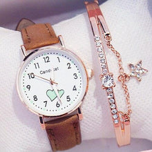 Load image into Gallery viewer, Girl Cute Watch Analog Childrens Quartz Comfortable Watch Girl Elementary School Fashion Girl Analog Watch Unisex Wrist Watches Stainless Steel Dial Leather Strap Watches Quartz Fashion Watch