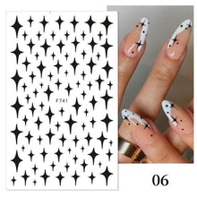 Load image into Gallery viewer, Gold Christmas Snowflake 3D Nail Stickers Sparkly Iridescent Silver Xmas Tree Elk Deer Transfer Sliders Winter Nails Accessories Design Decor Tip Transfer Nail Decals Sticker For Pretty Girl Self-Adhesive Nail Decals Designer Nail Stickers