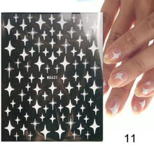 Load image into Gallery viewer, Gold Christmas Snowflake 3D Nail Stickers Sparkly Iridescent Silver Xmas Tree Elk Deer Transfer Sliders Winter Nails Accessories Design Decor Tip Transfer Nail Decals Sticker For Pretty Girl Self-Adhesive Nail Decals Designer Nail Stickers