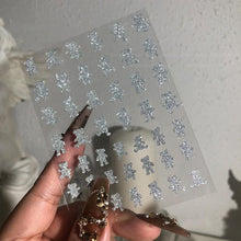 Load image into Gallery viewer, Gold Christmas Snowflake 3D Nail Stickers Sparkly Iridescent Silver Xmas Tree Elk Deer Transfer Sliders Winter Nails Accessories Design Decor Tip Transfer Nail Decals Sticker For Pretty Girl Self-Adhesive Nail Decals Designer Nail Stickers