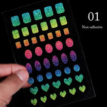 Load image into Gallery viewer, Gold Christmas Snowflake 3D Nail Stickers Sparkly Iridescent Silver Xmas Tree Elk Deer Transfer Sliders Winter Nails Accessories Design Decor Tip Transfer Nail Decals Sticker For Pretty Girl Self-Adhesive Nail Decals Designer Nail Stickers
