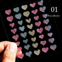 Load image into Gallery viewer, Gold Christmas Snowflake 3D Nail Stickers Sparkly Iridescent Silver Xmas Tree Elk Deer Transfer Sliders Winter Nails Accessories Design Decor Tip Transfer Nail Decals Sticker For Pretty Girl Self-Adhesive Nail Decals Designer Nail Stickers