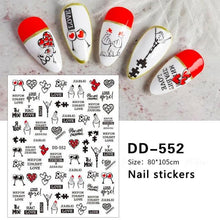 Load image into Gallery viewer, Gold Christmas Snowflake 3D Nail Stickers Sparkly Iridescent Silver Xmas Tree Elk Deer Transfer Sliders Winter Nails Accessories Design Decor Tip Transfer Nail Decals Sticker For Pretty Girl Self-Adhesive Nail Decals Designer Nail Stickers