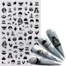 Load image into Gallery viewer, 3D Nail Slider Black Russia Letter Sticker Decals Flamingo Design Adhesive Manicure Tips Nail Art Decorations Accessories Sliders Manicure Decoration 3D Nail Supplies Holographic Decals Transfer Sliders Nail Design Manicures Nail Self-Adhesive Sticker