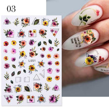Load image into Gallery viewer, Flowers Leaves Line 3D Nail Stickers Autumn Winter Fall Leaf Design Transfer Sliders Abstract Waves Nail Art Decals Manicures Decal Self-Adhesive 3D Wave Design Decoration for Women Girls Tape Nail Art Stickers Decal Decoration
