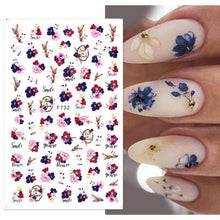 Load image into Gallery viewer, Flowers Leaves Line 3D Nail Stickers Autumn Winter Fall Leaf Design Transfer Sliders Abstract Waves Nail Art Decals Manicures Decal Self-Adhesive 3D Wave Design Decoration for Women Girls Tape Nail Art Stickers Decal Decoration