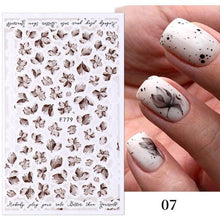 Load image into Gallery viewer, Flowers Leaves Line 3D Nail Stickers Autumn Winter Fall Leaf Design Transfer Sliders Abstract Waves Nail Art Decals Manicures Decal Self-Adhesive 3D Wave Design Decoration for Women Girls Tape Nail Art Stickers Decal Decoration