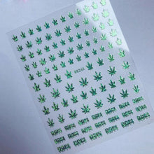 Load image into Gallery viewer, New Mixed Acrylic Stickers Manicure Decoration Weed Leaf Designs Nail Accessories Nail Art Decals Water Transfer Nail Decals Sticker For Pretty Girl Self-Adhesive Nail Decals Designer Nail Stickers for Acrylic